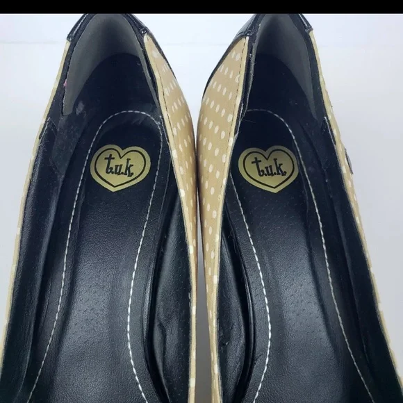 Rare 2013 TUK Tan Kitten Kitty Cat Heels Pumps Size 9 Meow Cat Anti Pop Shoes - Picture 3 of 14